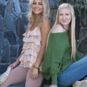 Tiered ruffle satin tank. NWT